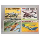 Lot of 4 Plane Model Kits - Hasegawa/Monogram