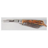 British Harrison Brothers Staghorn Knife-Pistol Co