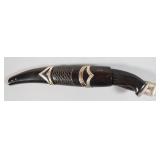 Scandinavian Damascus Steel Knife with Sterling