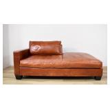 Ralph Lauren Cognac Leather Chaise Longue