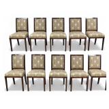 Set 10 Neoclassical Hardwood Dining Chairs