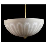 Art Deco Brass & Glass Pendant Light