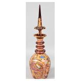 Bohemian Enameled Ruby Decanter w/ Stopper