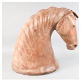 Leather-Wrapped Equestrian Horse Head Bust
