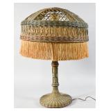 Stickley Style Woven Wicker Table Lamp