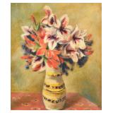 Eugene Speicher O/C Gladioli in Cream Vase