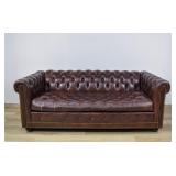Brown Leather Chesterfield Sofa