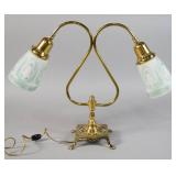 Double Arm Student Lamp w/ Frosted Shades