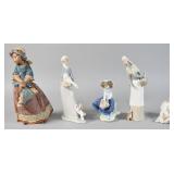 5 Lladrï¿½ & Nao Glazed Porc. Figurines