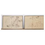 Pair of Ted Campbell Carousel Study
