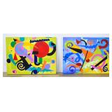 Hugo Ruggiero Pair Abstract Acrylics