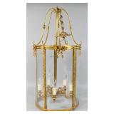 Louis XVI Style Gilt Metal & Glass Lantern