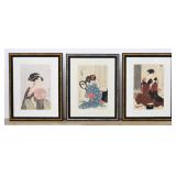 3 Japanese Woodblock Prints after Utamaro