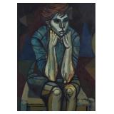 Irving Amen O/C Pensive Seated Figure