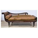 Regency Style Caned and Upholstered Rï¿½camier