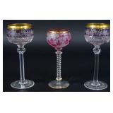 Moser Style Cut Glass Goblets