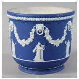 Wedgwood Cobalt Jasperware Lion Jardiniere