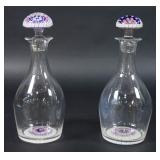 Pair Venetian Millefiori Glass Decanters