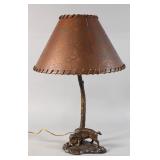 Wild Boar Table Lamp w/ Whipstitched Shade