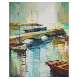 Mid-Century Modern Harbor Scene