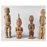 4 West African Style Carved Wood Figures