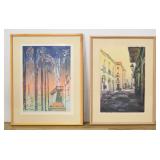 Jan D'Esopo Pair of Lithographs Old San Juan