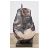Large Pit-Fired Teardrop Ceramic Sculpture