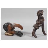 2 Hand-Carved Wooden Figurative Nutcrackers