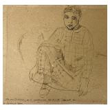 Margherita Osswald-Toppi Ink Drawing Seated