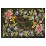 Folk Art Hooked Rug Hummingbirds &