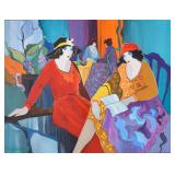 Itzchak Tarkay Oil on Canvas Reading III