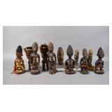 11 West African Style Carved Wood Figures