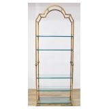 Hollywood Regency Gilt Metal & Glass Etagere