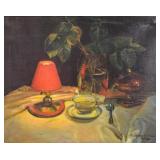 Homer S. Trecartin O/C Still Life w/ Red Lamp