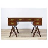 Campaign Desk with Leather Top