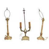 3 Brass Table Lamps