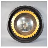 Large Fisheye Wall Mirror with Sawtooth Frame