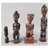 4 West African Style Carved Wood Figures