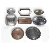 8 Silver-Plated Serving Trays & Dishes