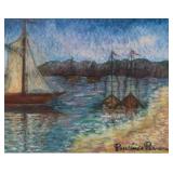 Paul-ï¿½mile Pissarro Pastel Au Port Du Nuit
