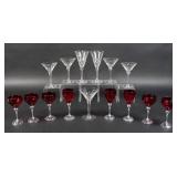 15 Farberware Ruby & Crystal Stemware