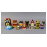 13 Vtg Lithographed Tin & Metal Coin Banks