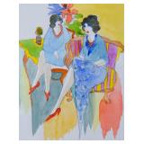 Itzchak Tarkay Watercolor Ladies in Blue