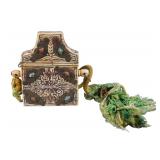 Quran Box With Camel Bone, Turquoise, Coral