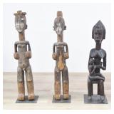 3 West African Style Carved Wood Figures