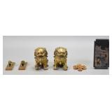 6 Chinese Items, Foo Dogs & Ink Stick