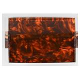 Mid-Century Modern Faux-Tortoiseshell Lucite...