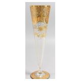 Bohemian Gilded and Enameled Faceted Glass...