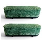 A Pair of Contemporary Green Cut-Velvet...