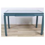 Chinoiserie Style Teal Painted Faux Shagreen Desk